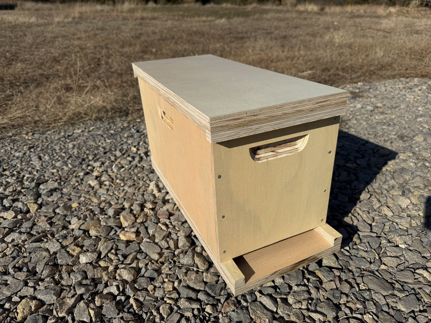 5 frame nucleus hive shown outdoors