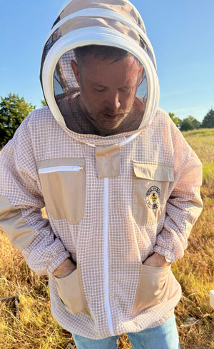 Professional 3-Layer Ventilated Mesh Beekeeping Jacket