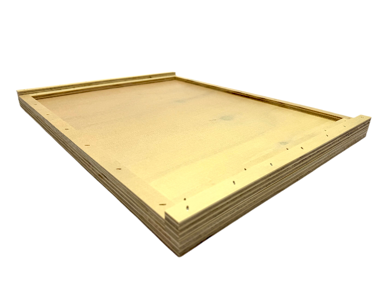 HDO plywood migratory lid with integrated shim