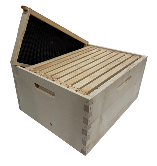 Assembled Deep Brood Box Kit with Frames and Foundation
