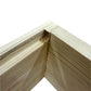 Closeup of full top joint on assembled medium langstroth super
